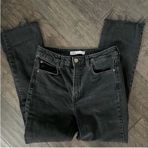 Zara Black High-Waist Denim Jeans
